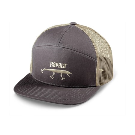 Rapala HiPro 7 Panel Cap Embroidered Logo, Snapback, Grey Gold RHP7C02